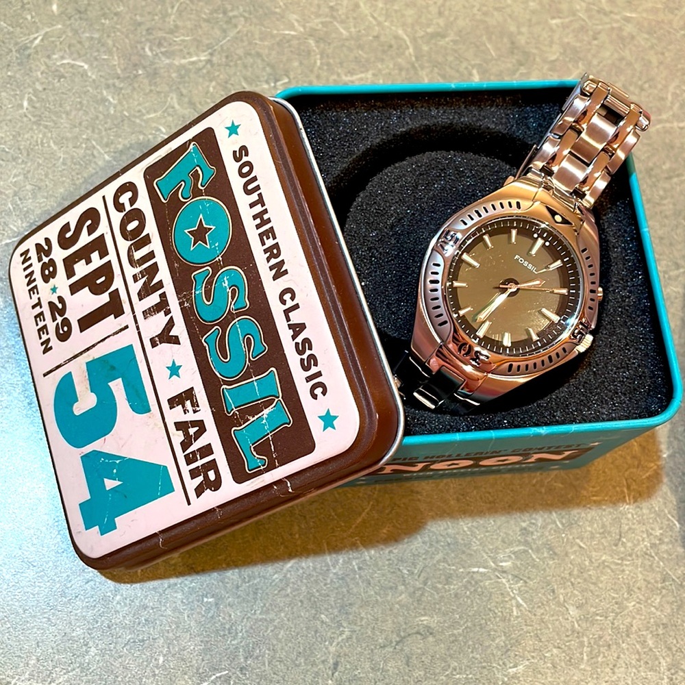 Mens Fossil Blue watch